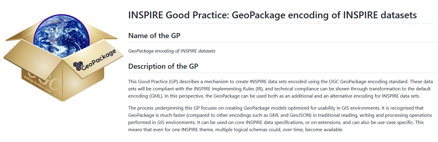 Uso del formato GeoPackage per la codifica di dati INSPIRE: buone notizie in vista di una semplificazione degli obblighi della Direttiva